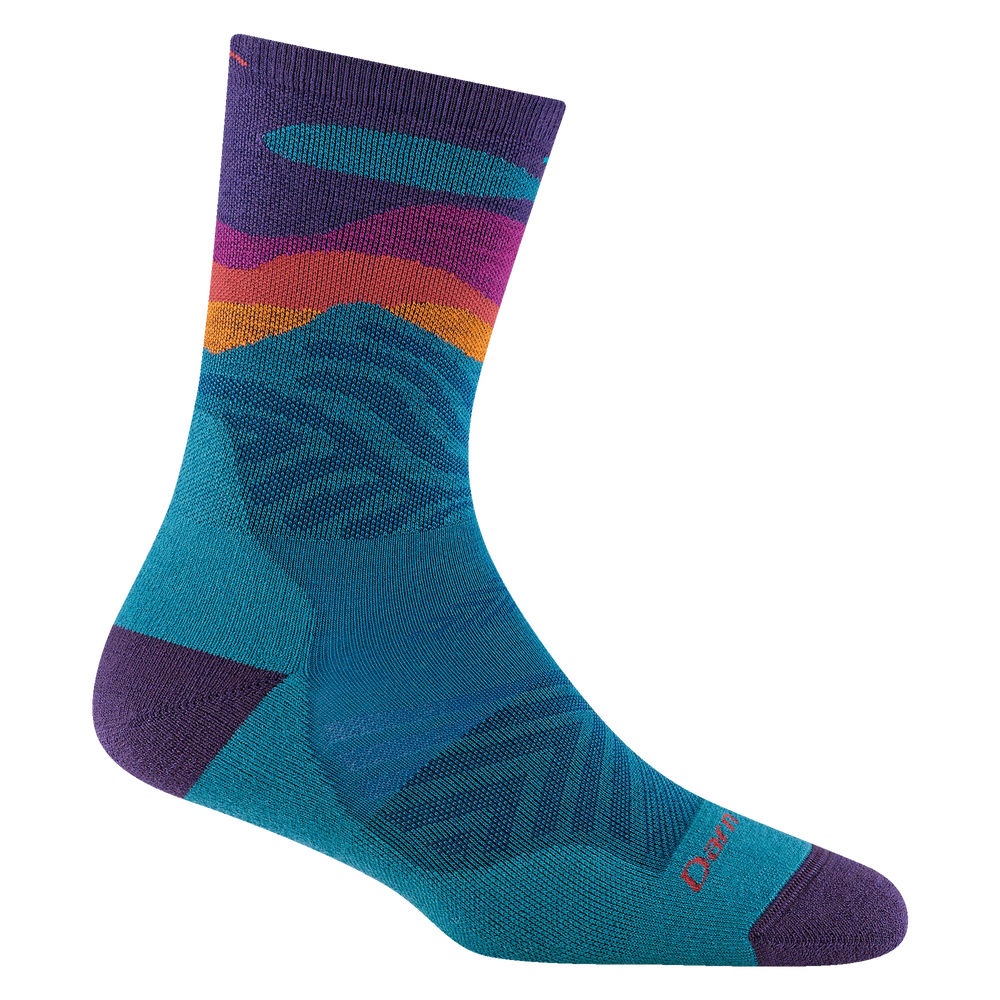 Women's cascade striped running socks - reverse view showing purple heel and toe