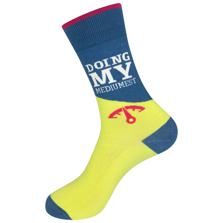 Doing My Mediumest socks left foot detail