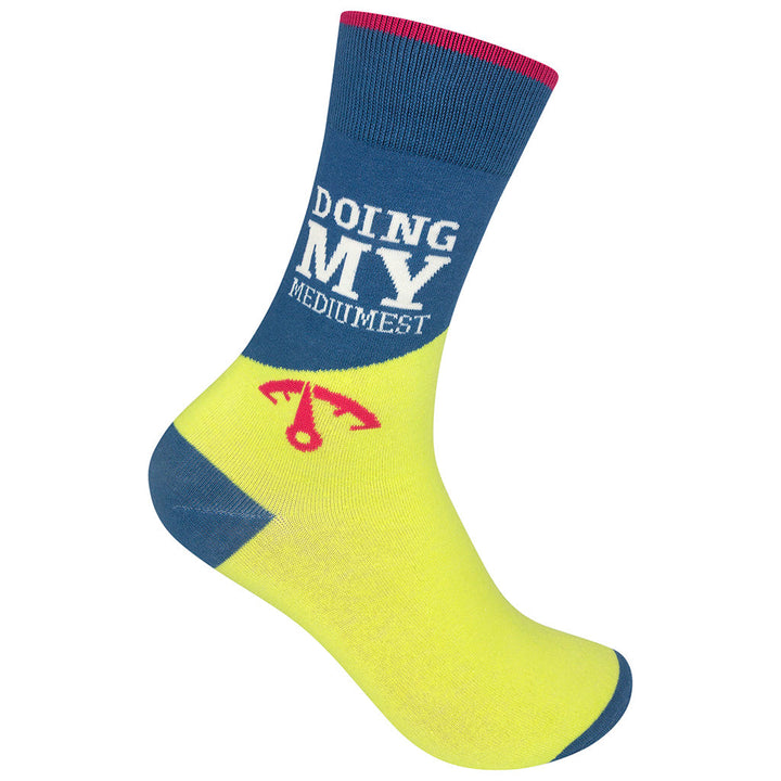 Doing My Mediumest crew socks - right foot view