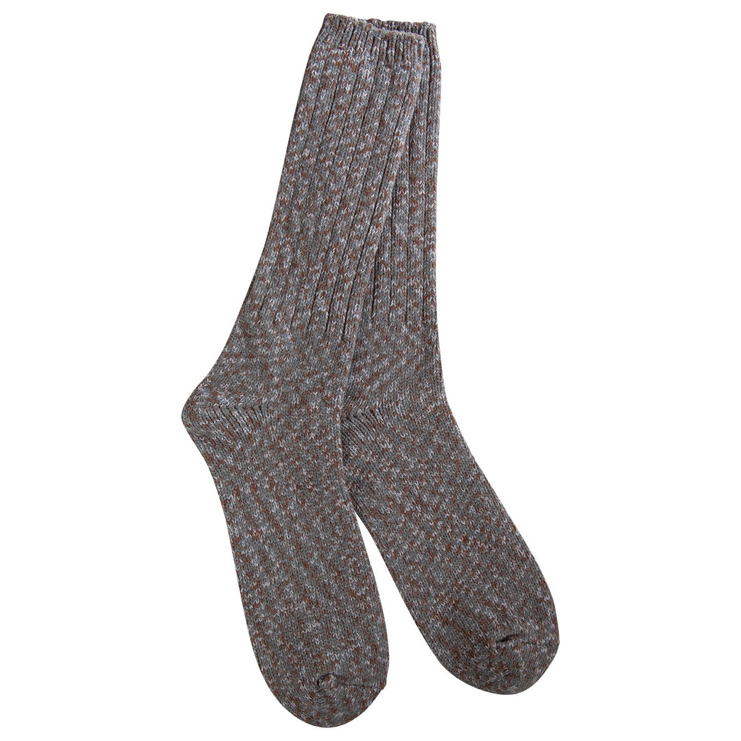 Ragg Stone 1902 Metro Crew socks in light natural marled tones
