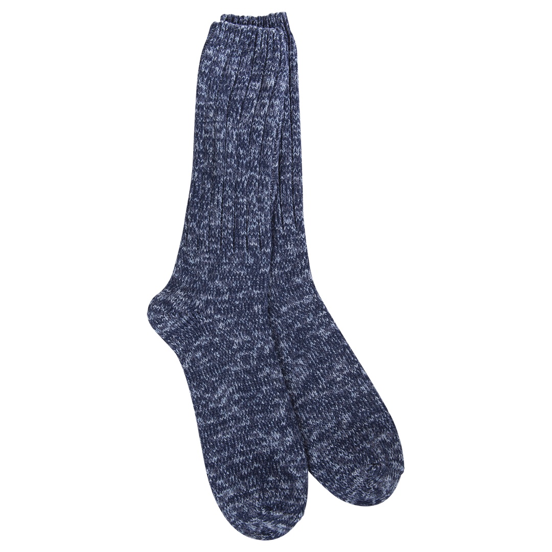 Ragg Denim 1902 Metro Crew socks in marled blue