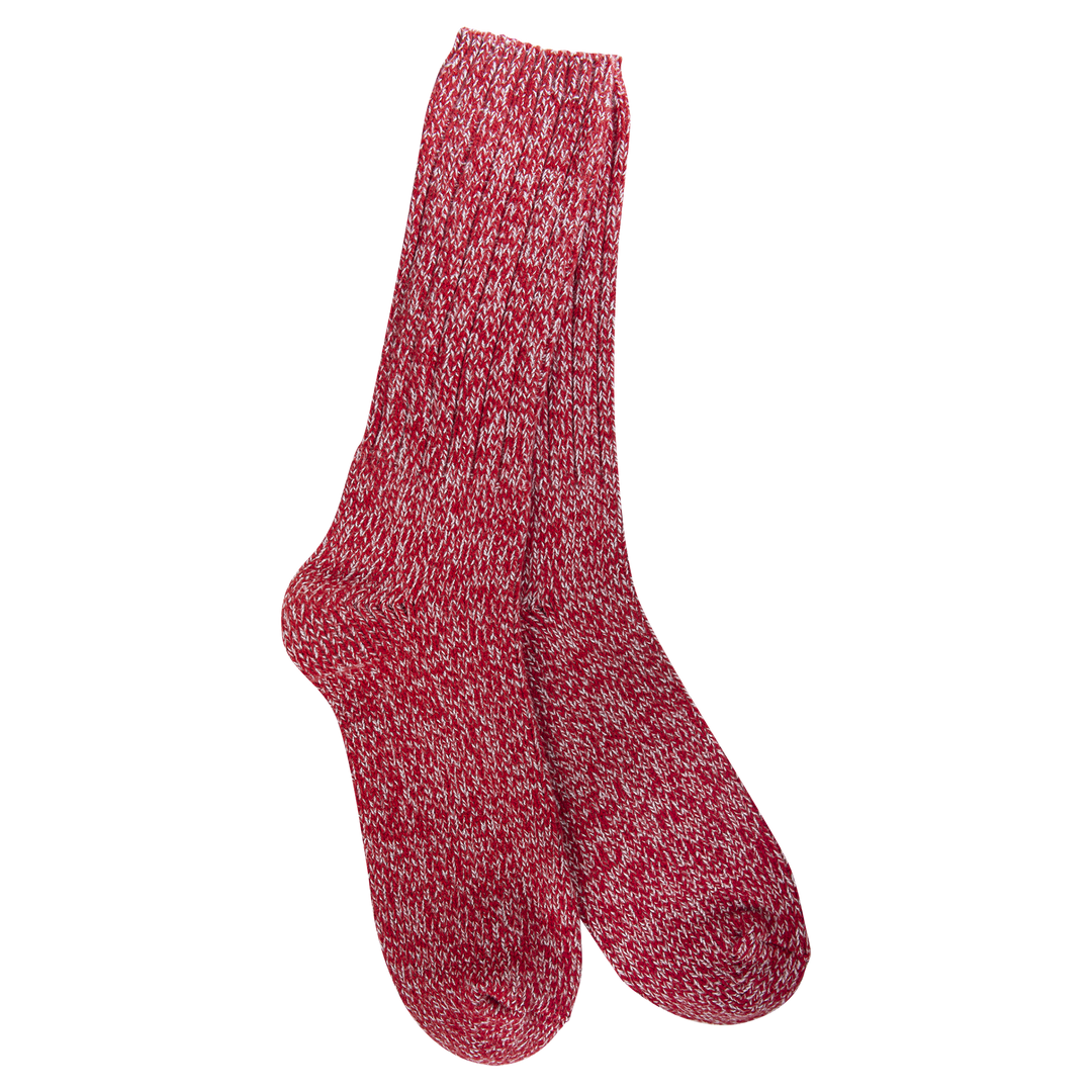 Ragg Crimson 1902 Metro Crew socks in rich red marled pattern