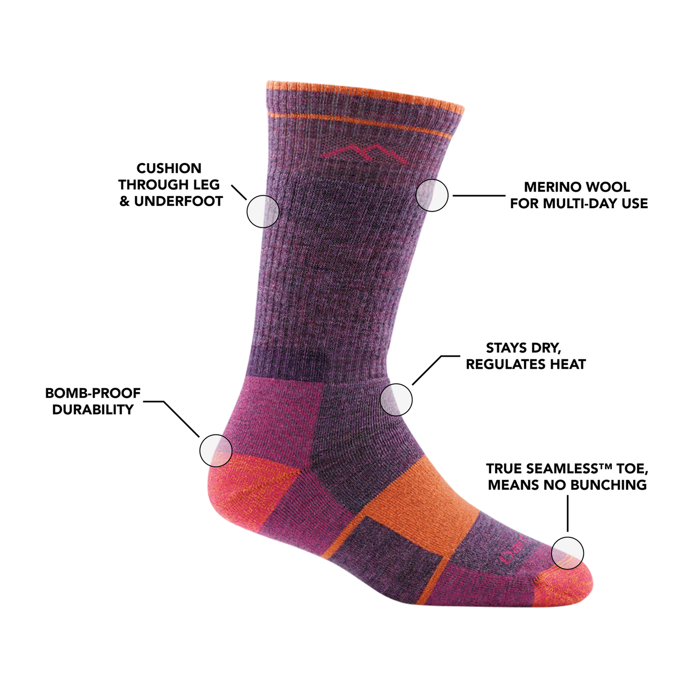 Hiker Boot Midweight with Full Cushion Plum Heather | Women's