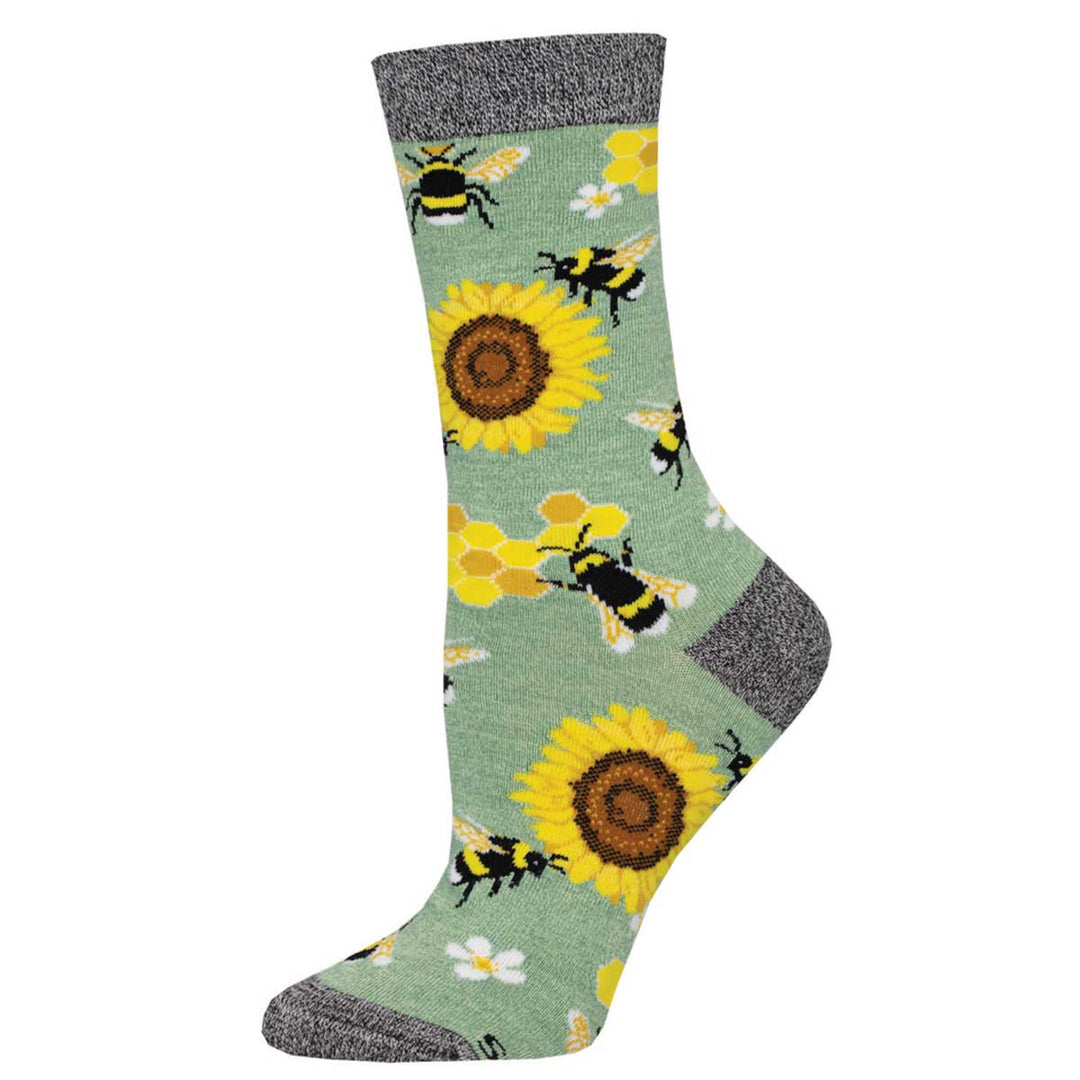 Honey In The Bank green heather socks - product view