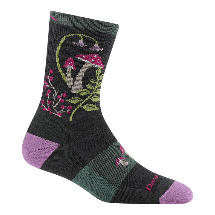Mellow Mushrooms charcoal micro crew socks - right foot view