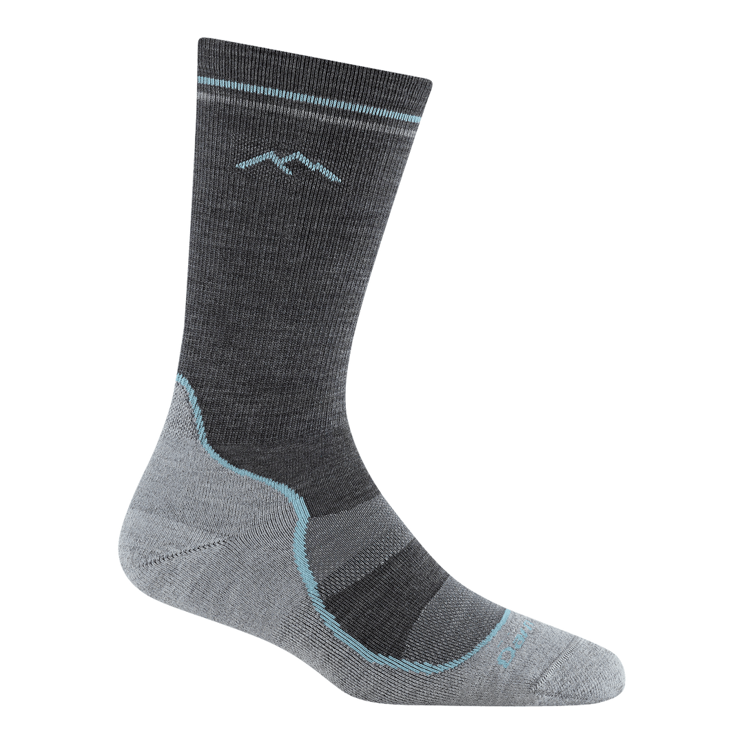 Light Hiker Boot slate crew socks - right foot view