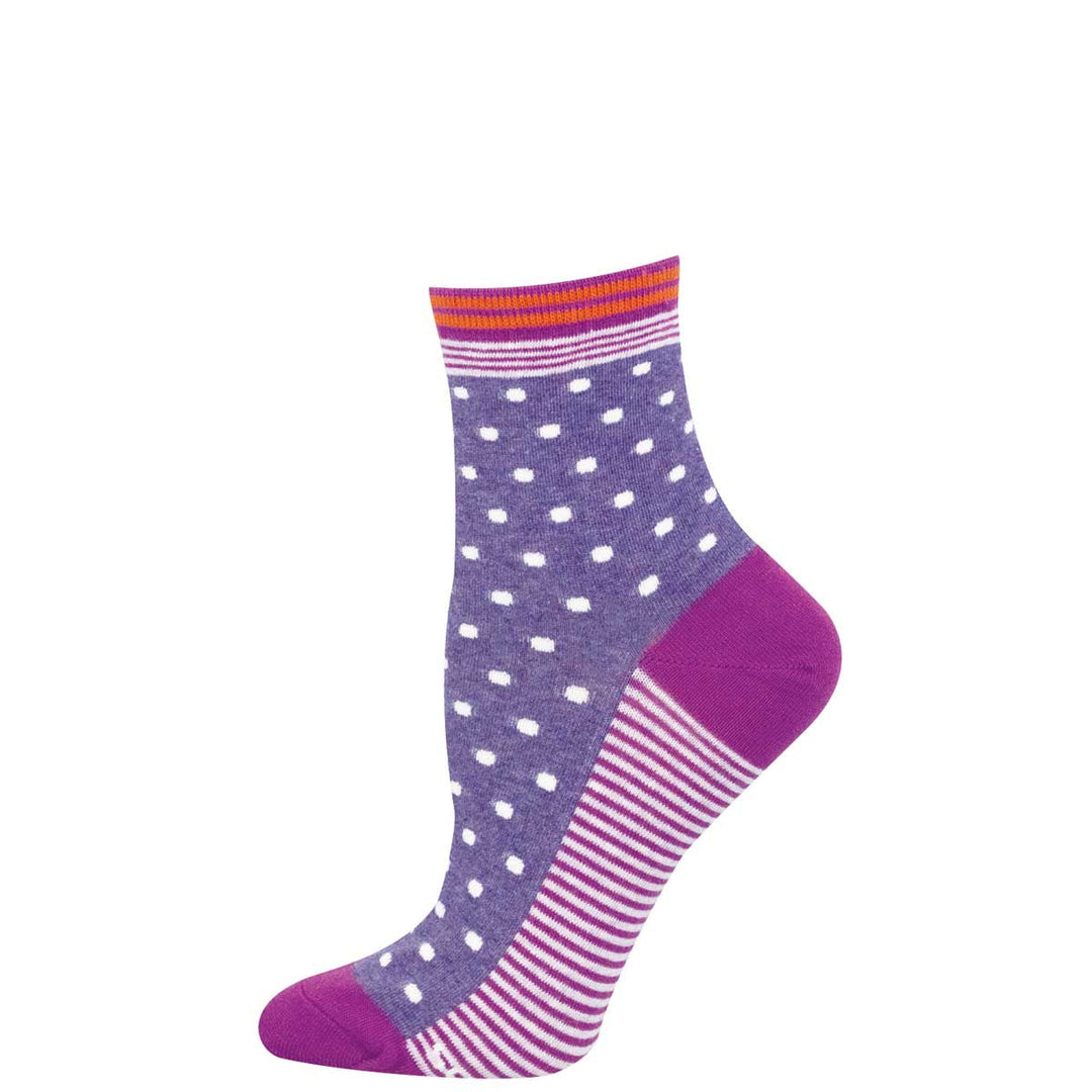 Pin Dot purple heather socks - product view