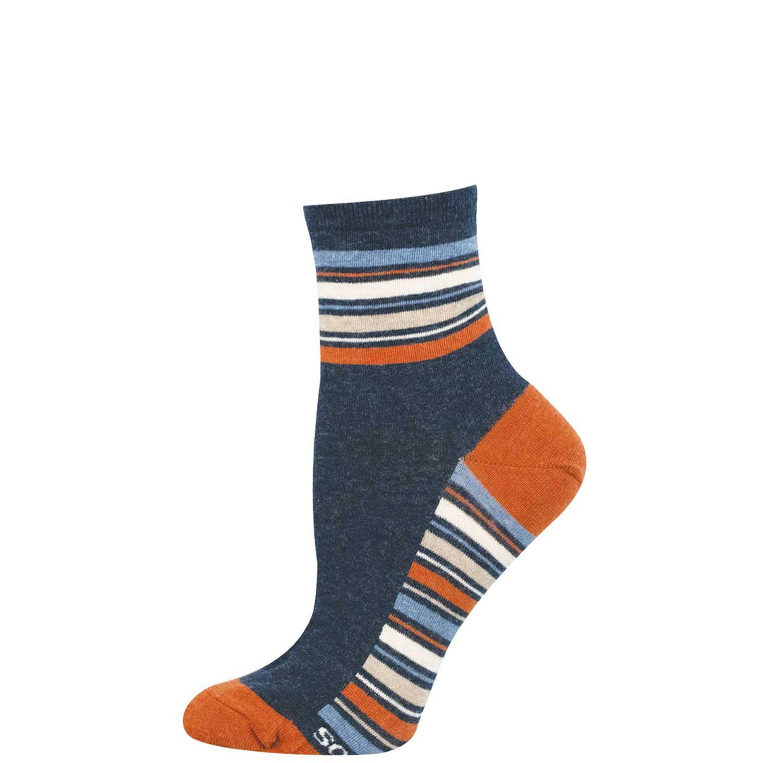 Sport Stripe navy heather socks - product view