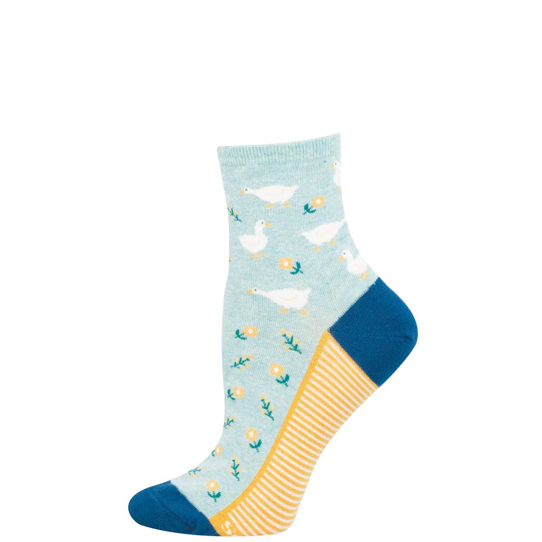 Goose in the Garden blue heather socks - product view