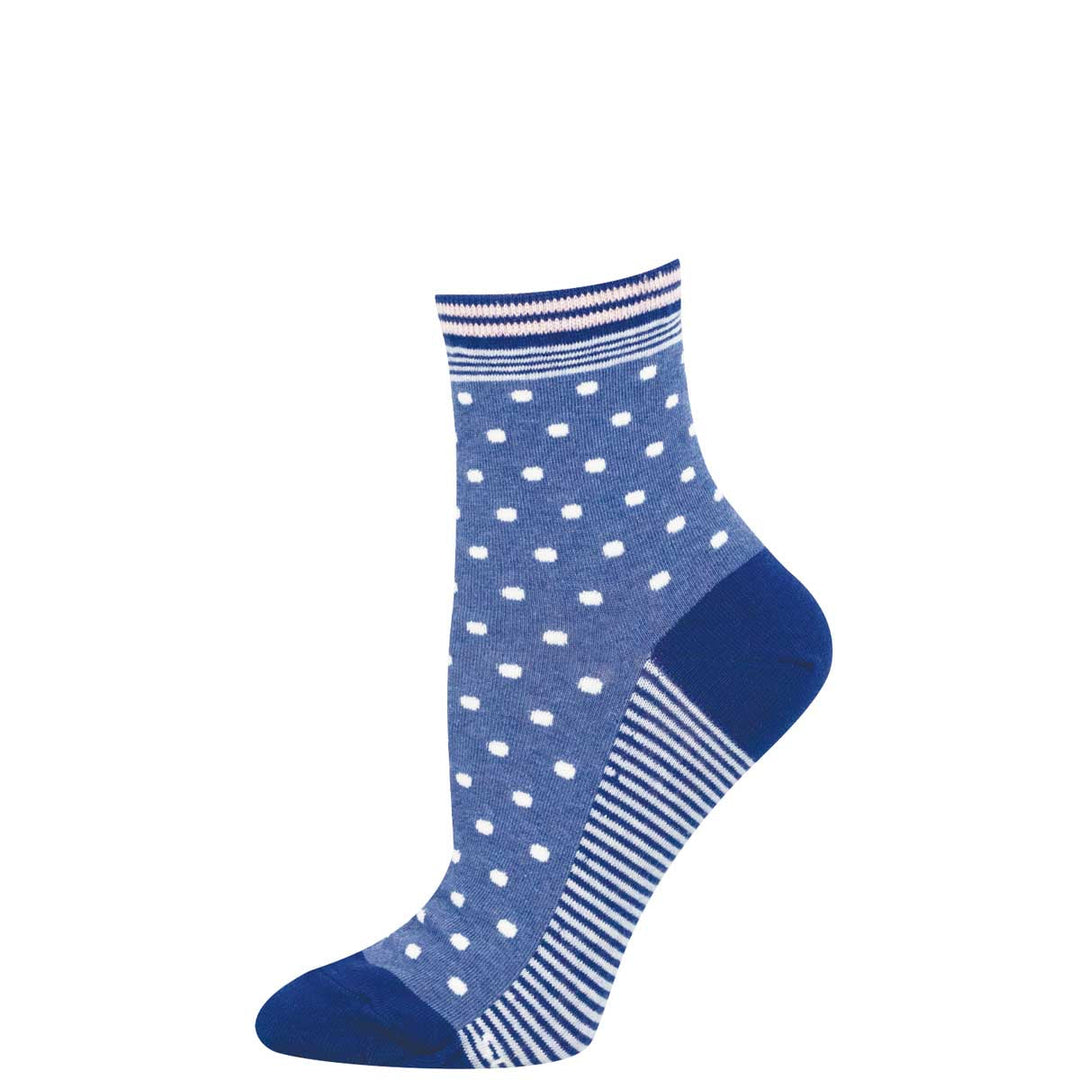 Pin Dot blue heather socks - product view