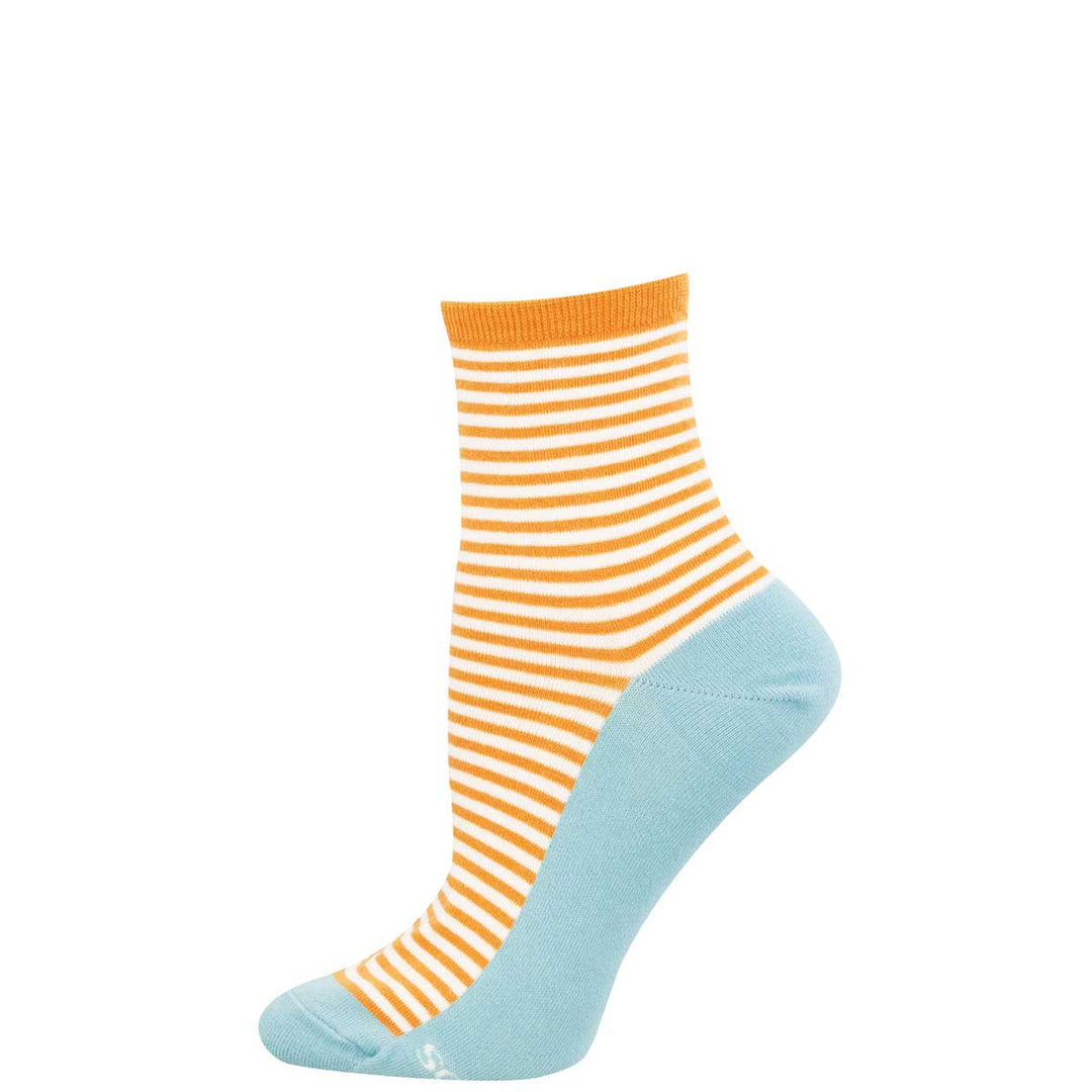 Sailor w/ Contrast Footbed orange/blue socks - product view