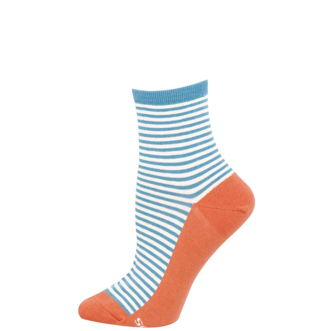 Sailor w/ Contrast Footbed blue/rust socks - product view