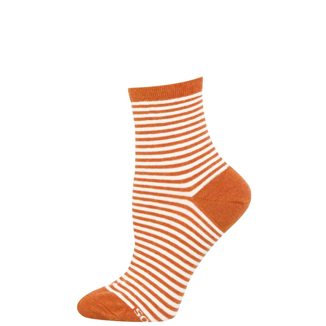 Sailor Stripe burnt orange heather socks - product view