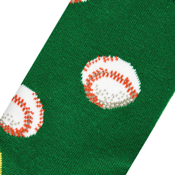 Close-up of stitched baseball design on kids&