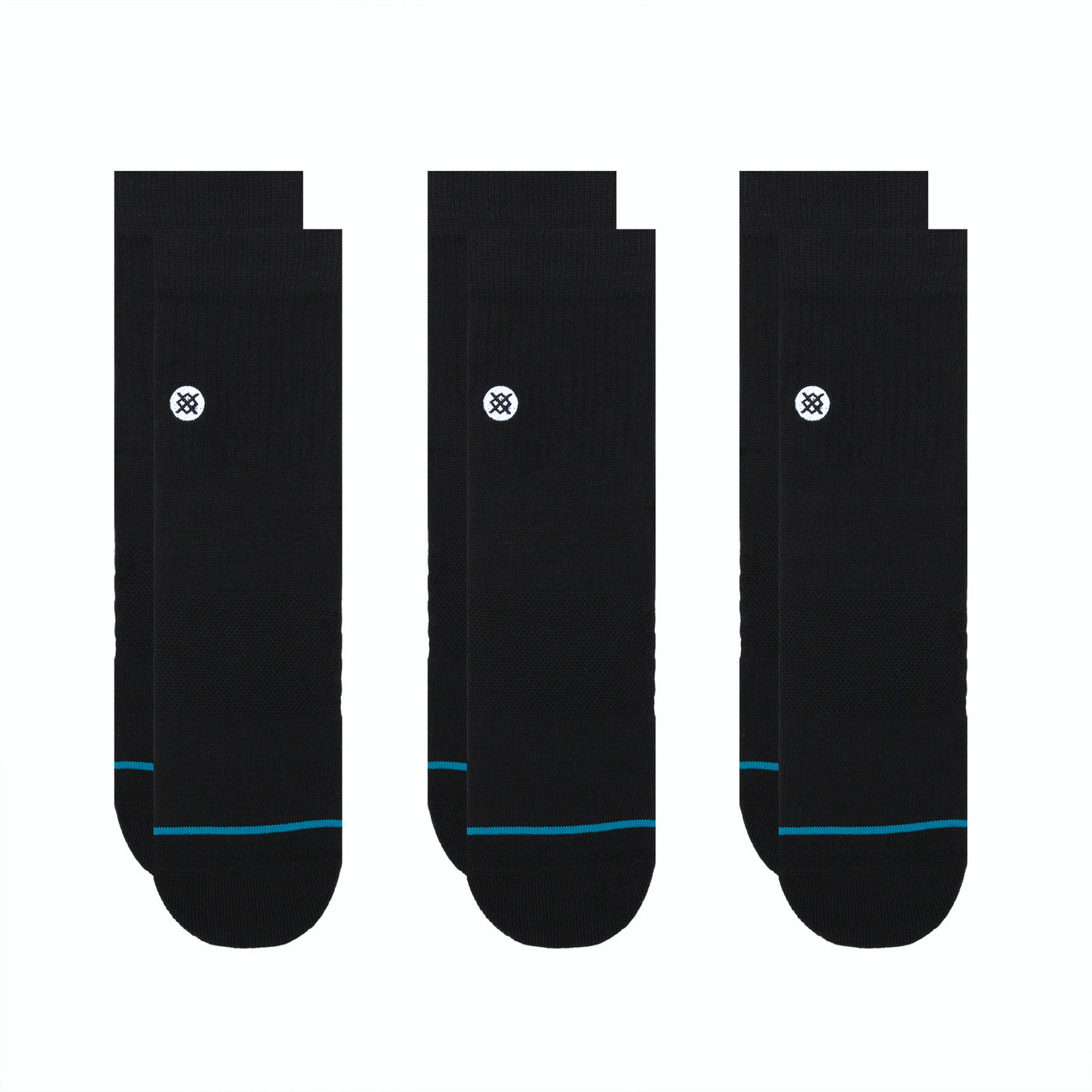 Icon Quarter 3-Pack Black Ankle Socks | Women's