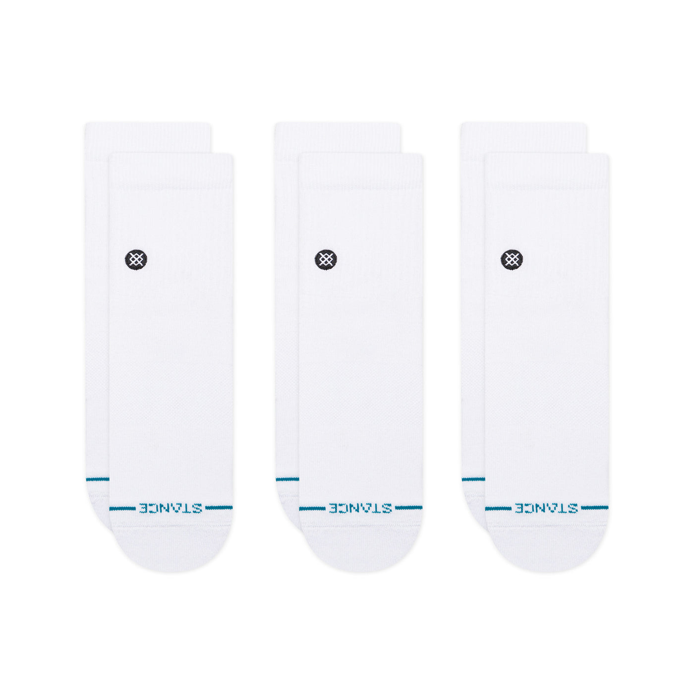 Icon Quarter 3-Pack White Ankle Socks | Women's