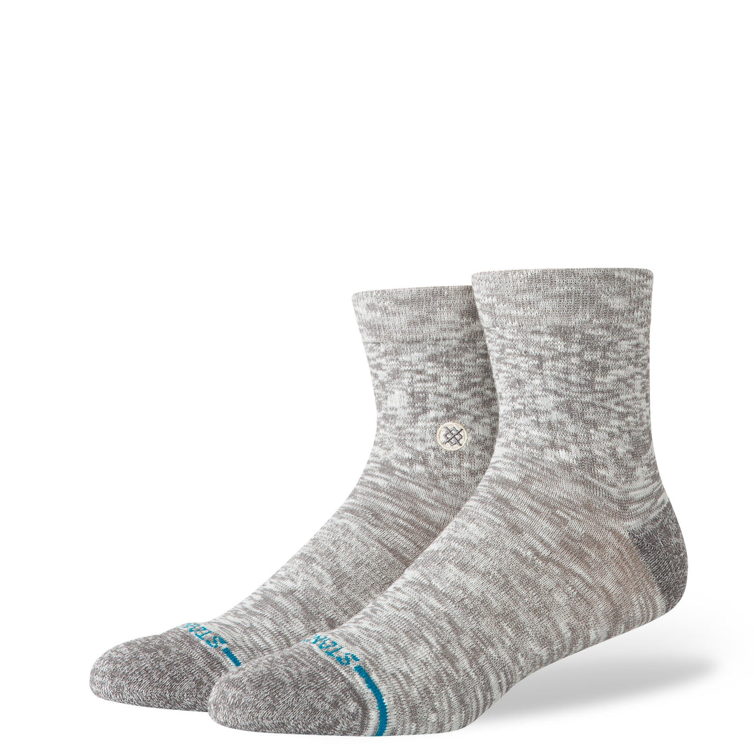 Stance Slub Quarter socks in grey - side view