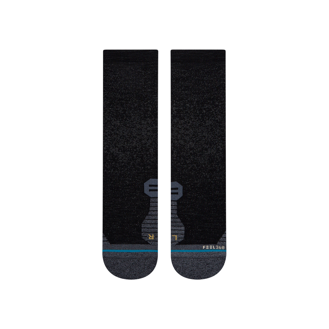 Run Black Performance Wool Crew Socks | Men's