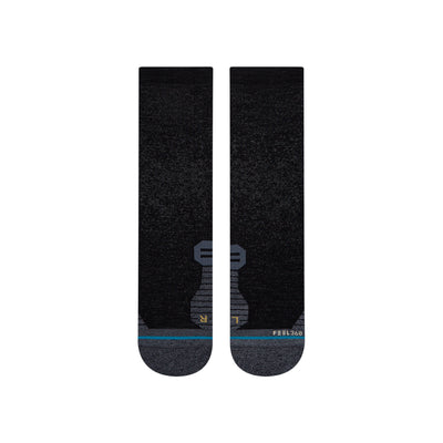 Run Black Performance Wool Crew Socks | Men's