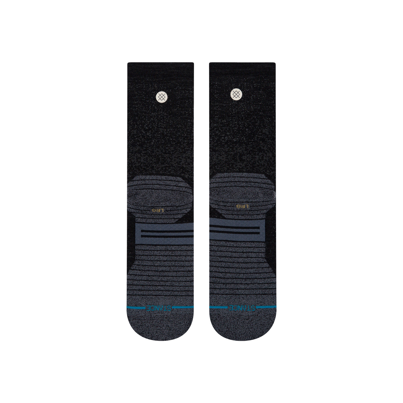 Run Black Performance Wool Crew Socks | Men's