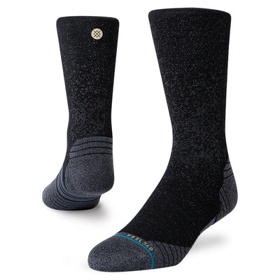 Run Black Performance Wool Crew Socks | Men's