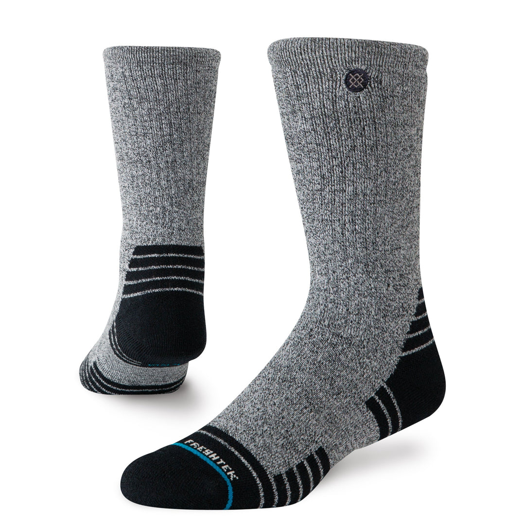 Black blend in hike crew socks front view