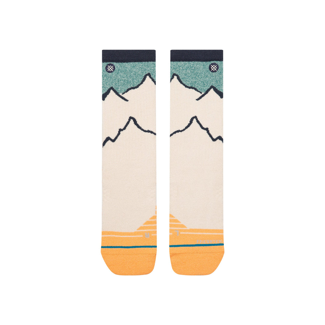 Tan peaking hike crew socks alternate view