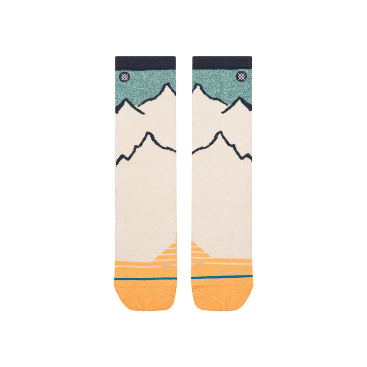 Tan peaking hike crew socks alternate view