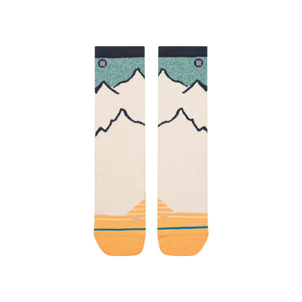Tan peaking hike crew socks alternate view