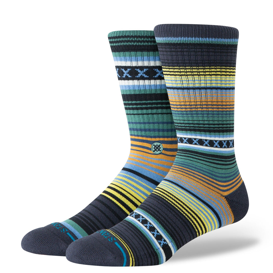 Deep Teal Curren ST crew socks front view
