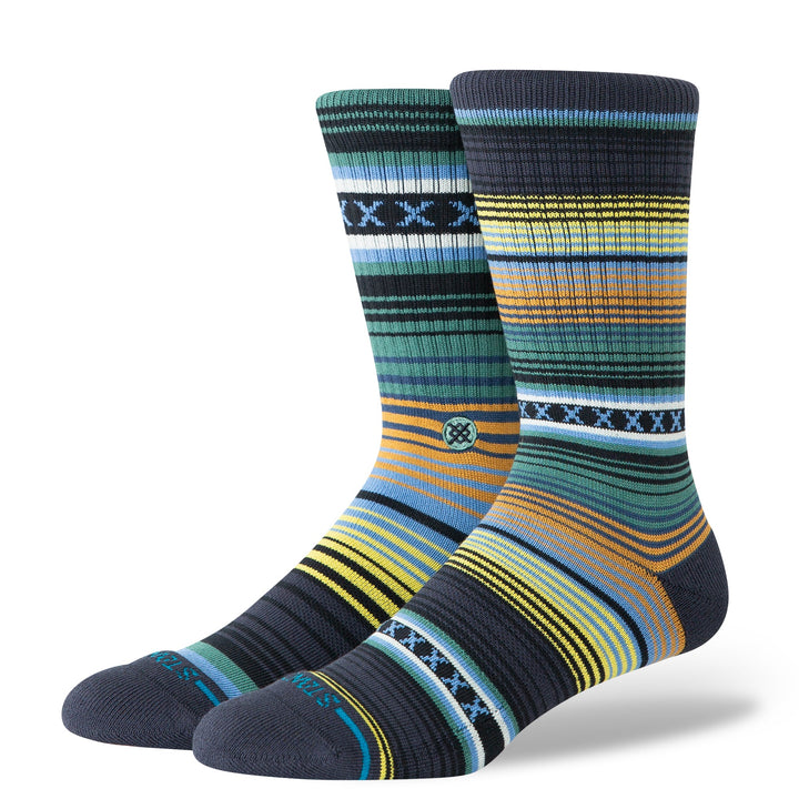 Deep Teal Curren ST crew socks front view