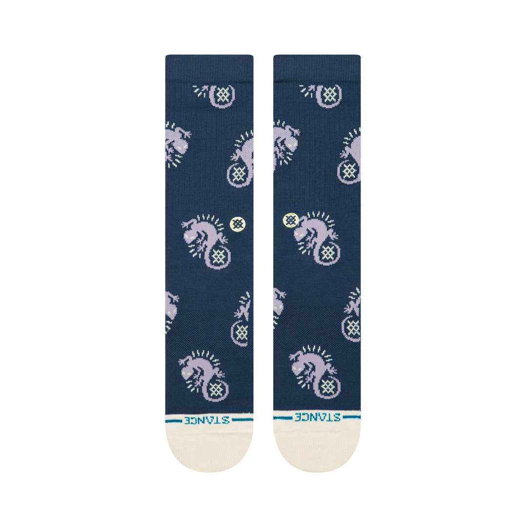 Purple gecko crew socks alternate view