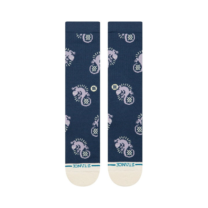Purple gecko crew socks alternate view