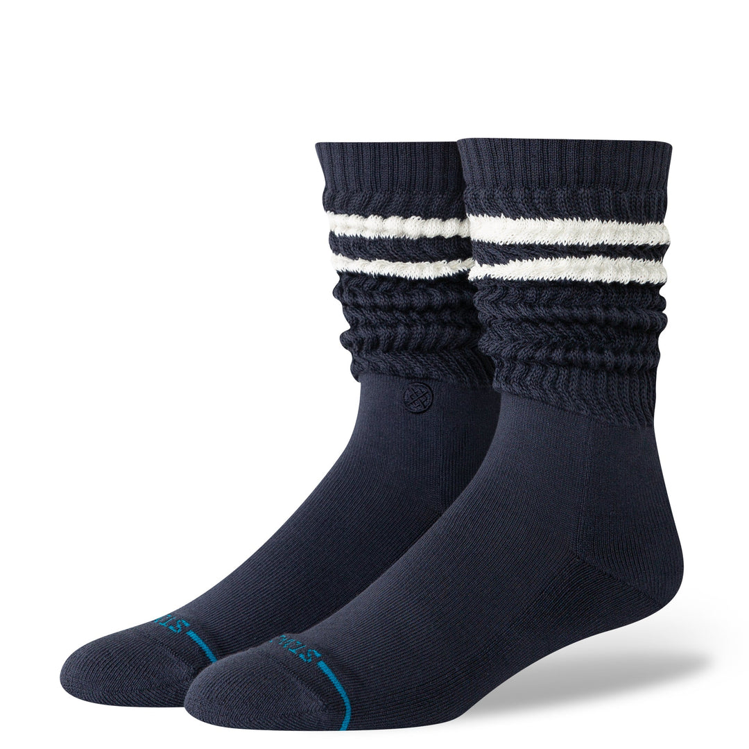 Stripe Slouch socks in navystripe - side view