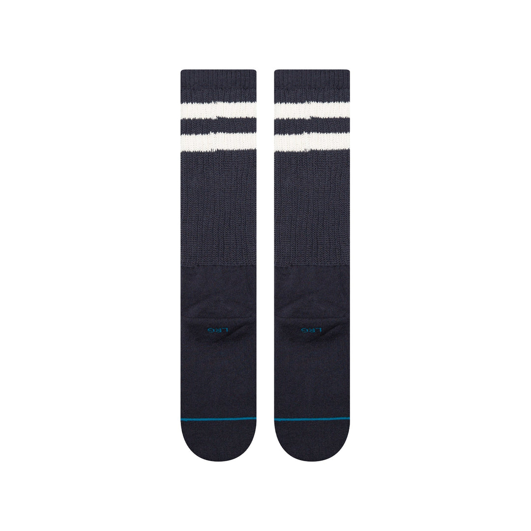 Stripe Slouch socks in navystripe - lifestyle view