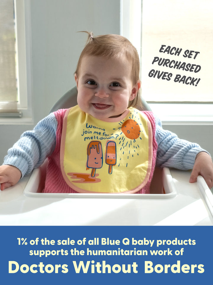 Baby in a high chair wearing the red dumpling kids&