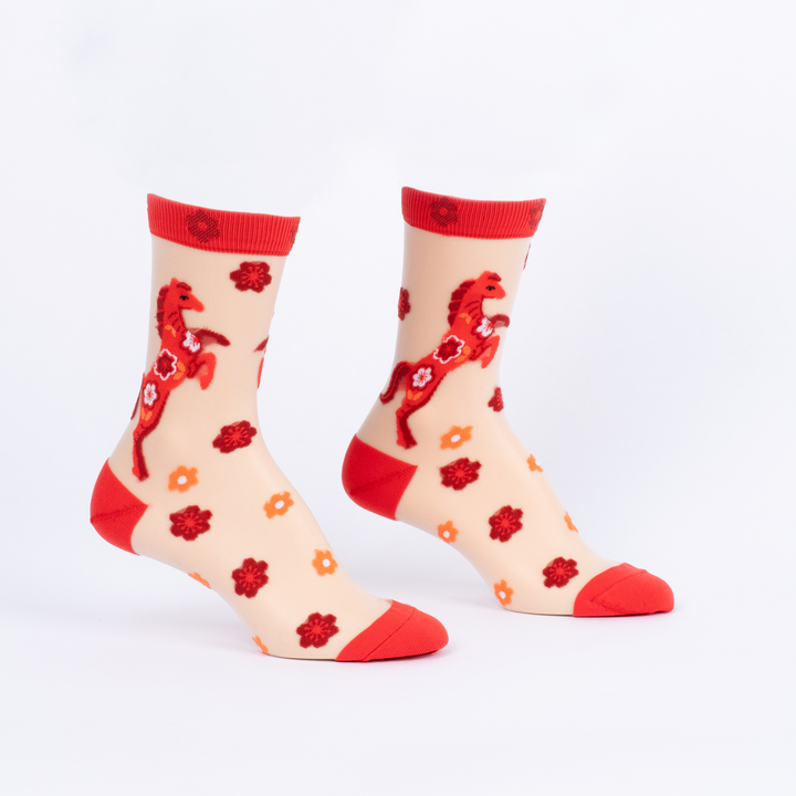 Lucky Horse Crew Socks | Women&
