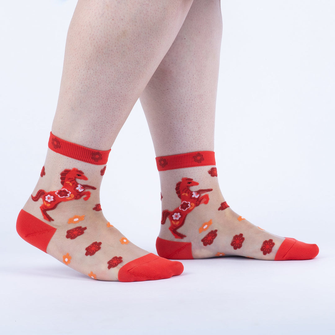 Lucky Horse Crew Socks | Women&