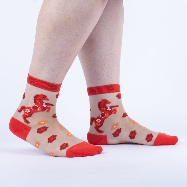 Lucky Horse Crew Socks | Women&