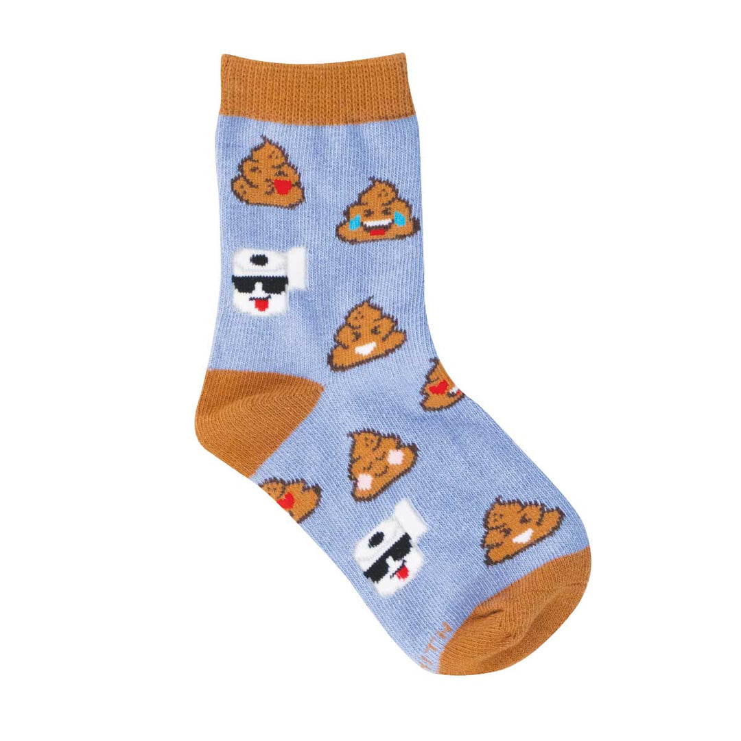 Potty Humor periwinkle socks - product view