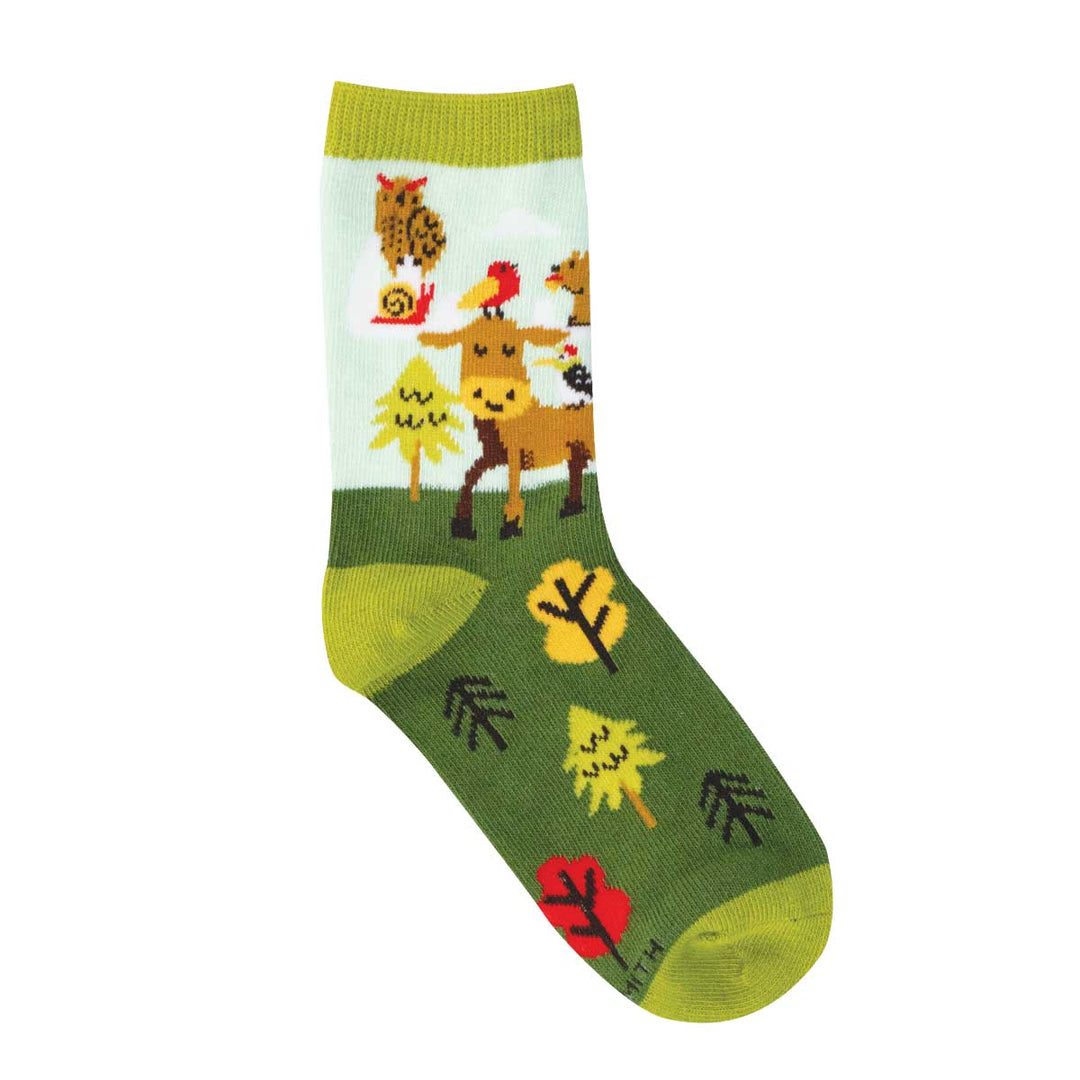 Moose & Friends green socks - product view