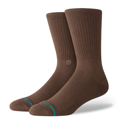Icon Brown Crew Socks | Men's