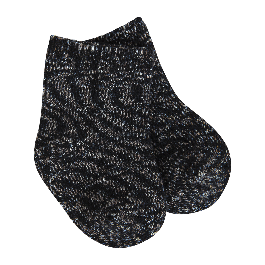 Nightfall Multi Ragg Infant Crew socks in dark marled tones
