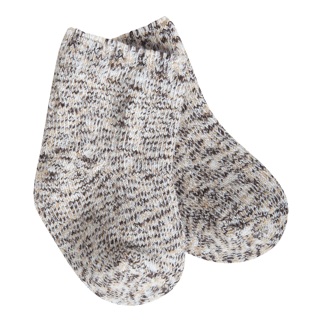 Cookie Dough Multi Ragg Infant Crew socks in warm marled tones