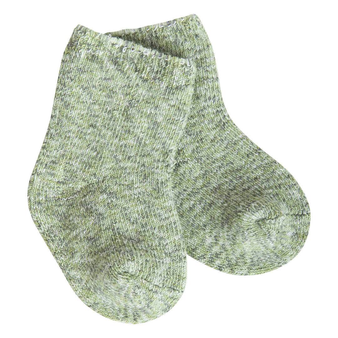 Envy Multi Ragg Infant Crew socks in green marled pattern