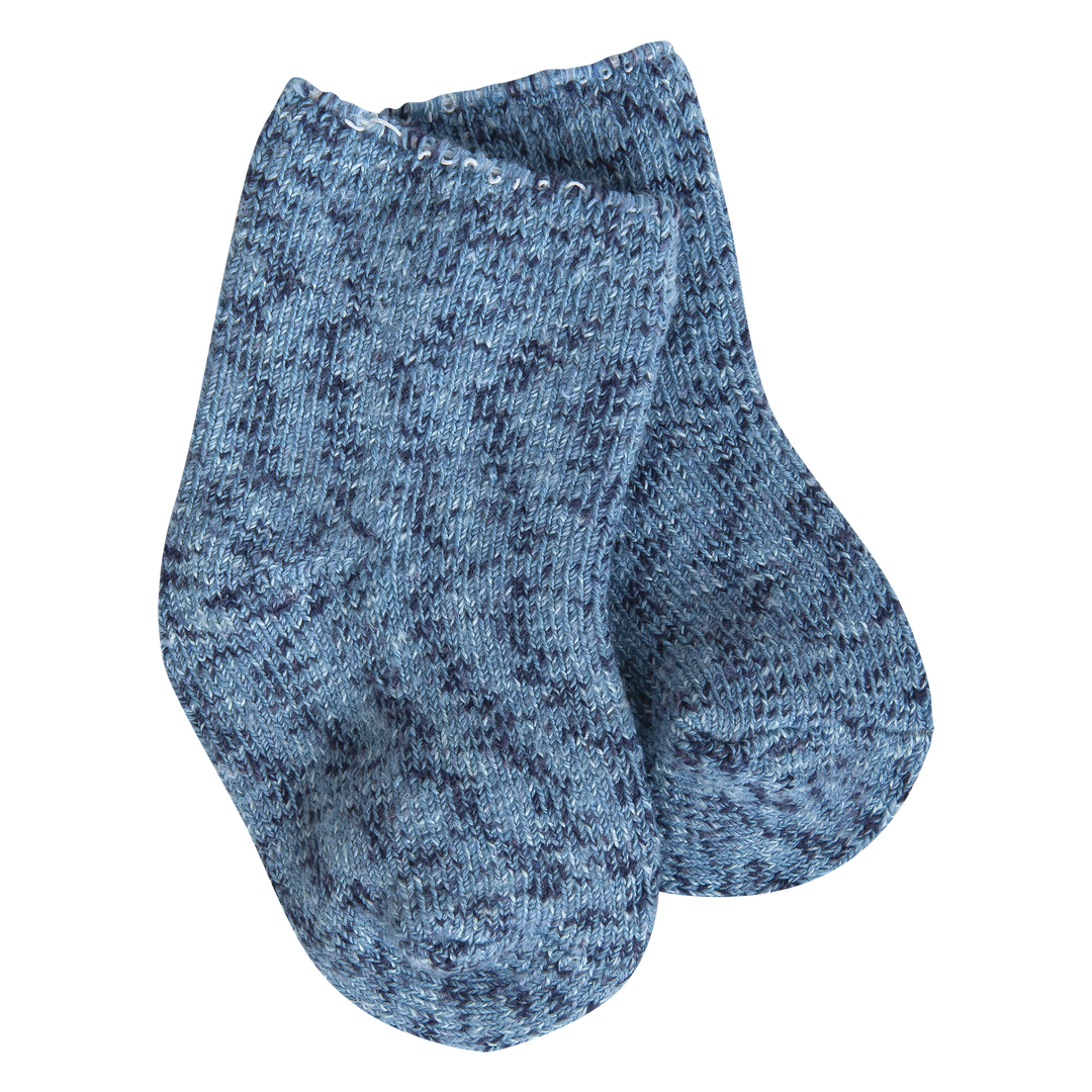 Peacoat Multi Ragg Infant Crew socks in navy marled pattern