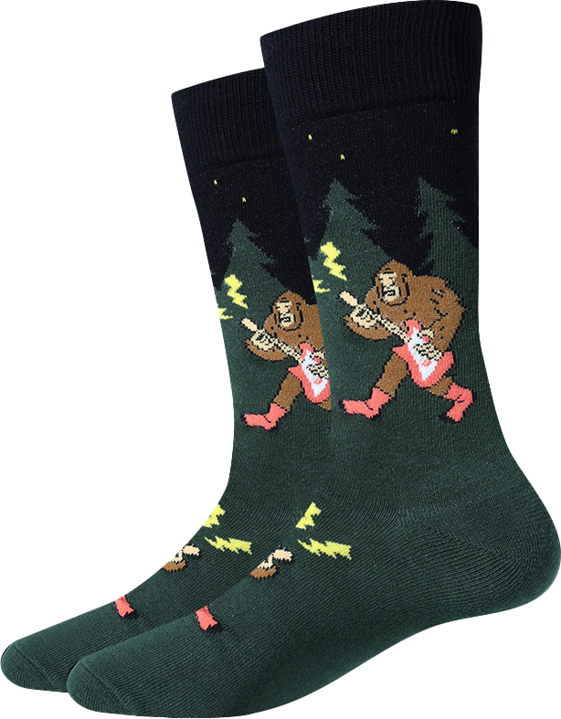 Guitar Bigfoot Crew Socks | Men&