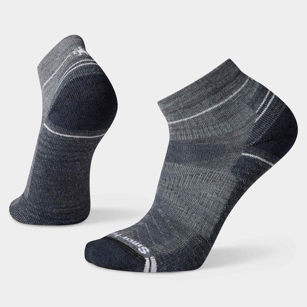Smartwool Hike Light Cushion Ankle Socks in Medium gray - right foot view