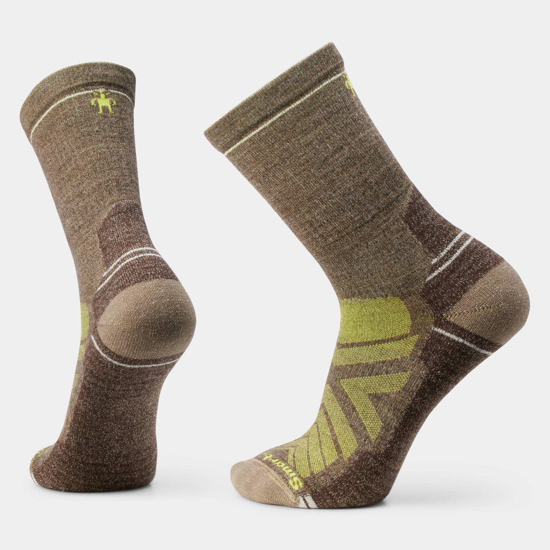 Smartwool Hike Light Cushion Crew Socks in Military olive-fossil - right foot view
