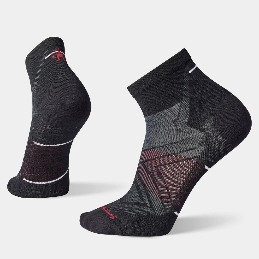 Smartwool Run Zero Cushion Ankle Socks in Black - right foot view